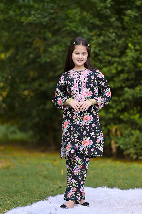Noir Elegance Embroidered Khaddar 02 Piece – Blush Flora 🌼 (RTW)