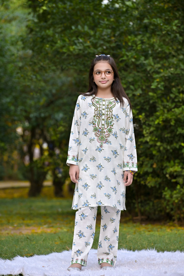 Ivy Bloom Embroidered Khaddar 02 Piece – Ivory (RTW) 🌸